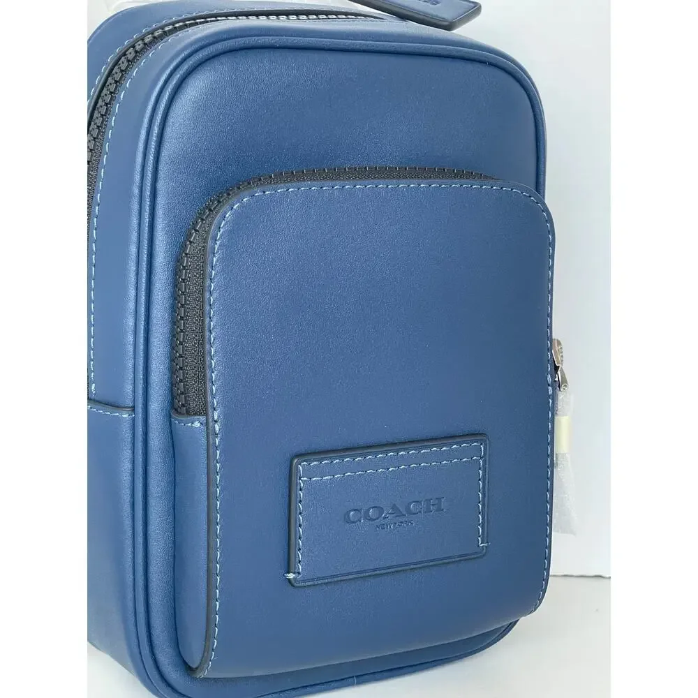 Coach Racer Sling Pack CDC85 Leather Varsity Stripe Small Crossbody - Picture 3 of 13